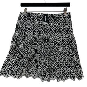 NEW! Express Embroidered Skater Swing Skirt Eyelet Black White - 4
